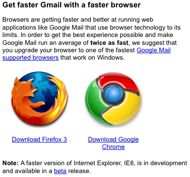 Firefox and Chrome Run Gmail Twice As Fast As IE